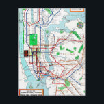 Cartão Postal New York: Metro Mapa, 1940<br><div class="desc">Mapa do sistema do metro de Nova Iorque,  publicado pelo banco de poupança da moeda de dez centavos da união,  1940. identificações de |: 0091976</div>