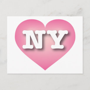 Cartão Postal New York Pink Fade Heart - Eu amo NY