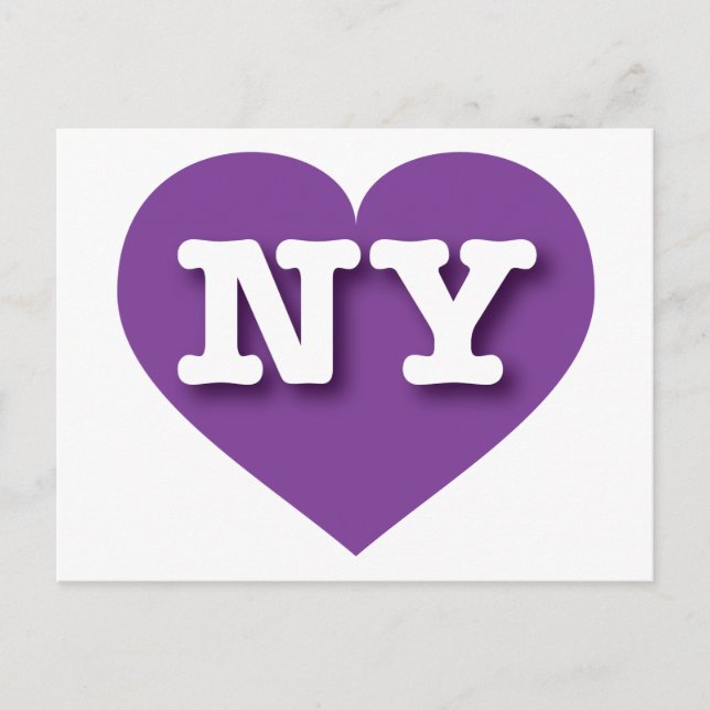 Cartão Postal New York Purple Heart - Eu amo NY (Frente)