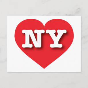 Cartão Postal New York Red Heart - Eu amo NY