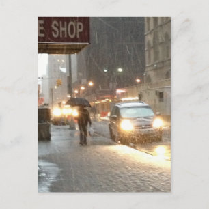 Cartão Postal New York Snow Storm