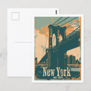 Cartão Postal New York USA America Vintage Familiar Viagem Place