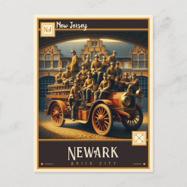 Cartão Postal Newark, Nova Jersey | Vintage (Frente)