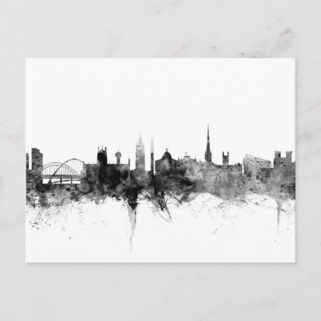 Cartão Postal Newcastle England Skyline (Frente)