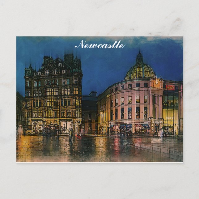 Cartão Postal Newcastle Inglaterra Artístico (Frente)