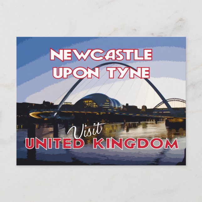 Cartão Postal Newcastle Na Tune, Visite. (Frente)