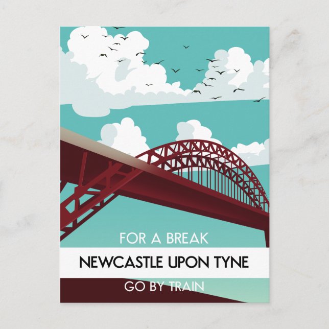 Cartão Postal Newcastle on Tyne Bridge poster. (Frente)
