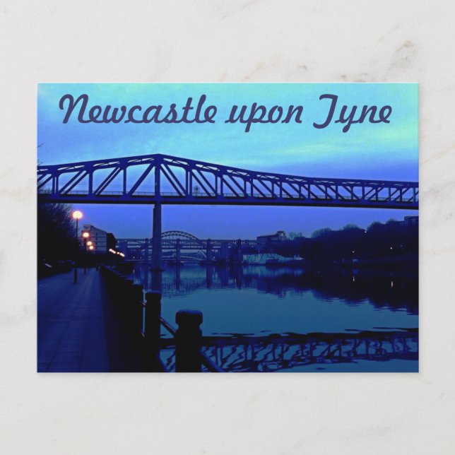 Cartão postal Newcastle upon Tyne Blue Bridges (Frente)