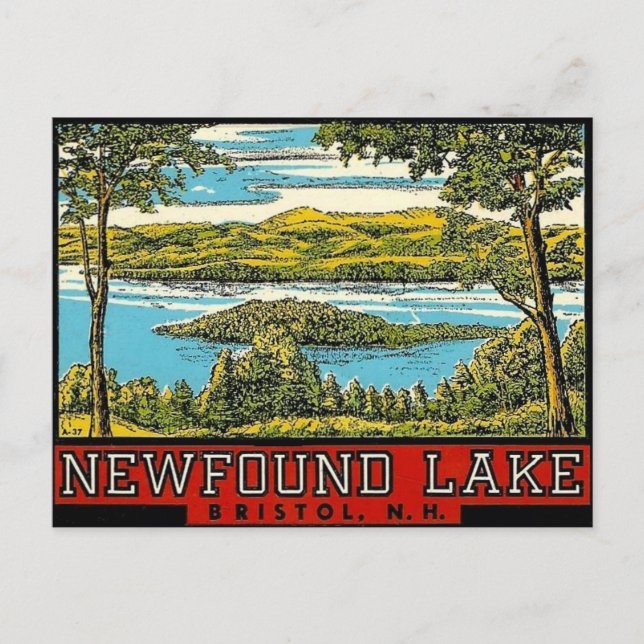 Cartão Postal Newfound Lake Bristol New Hampshire Viagem (Frente)