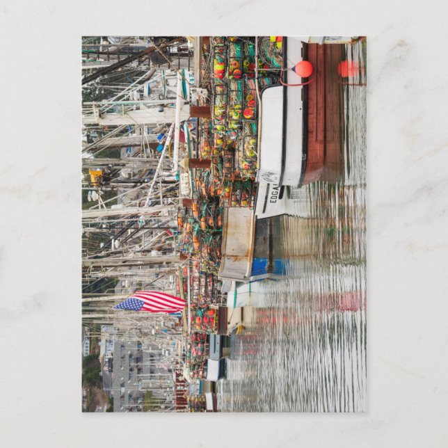 Cartão Postal Newport Crab Boats in the Marina Photo (Frente)