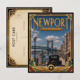 Cartão Postal Newport Kentucky Vintage Arte Deco Idade Dourada
