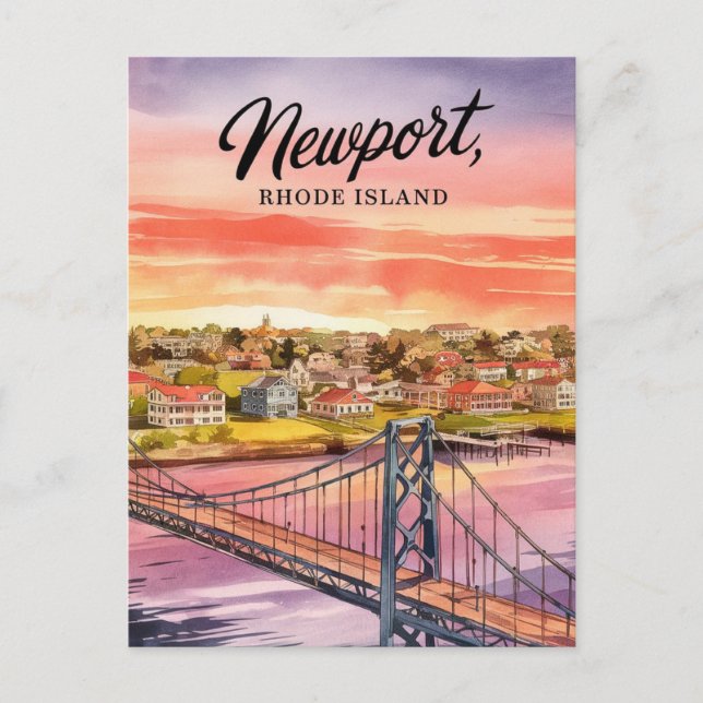 Cartão Postal Newport, pintura em Rhode Island (Frente)
