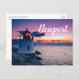 Cartão Postal Newport RI Rhode Island Castle Hill Lighthouse EUA