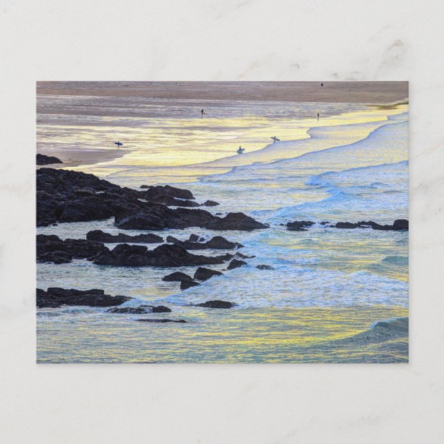 Cartão Postal Newquay Beach Sunset (Frente)