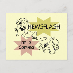 Cartão Postal Newsflash Sou um Camiseta Gama e presentes