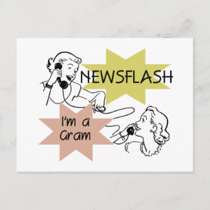 Cartão Postal Newsflash Sou uma t-shirts e presentes
