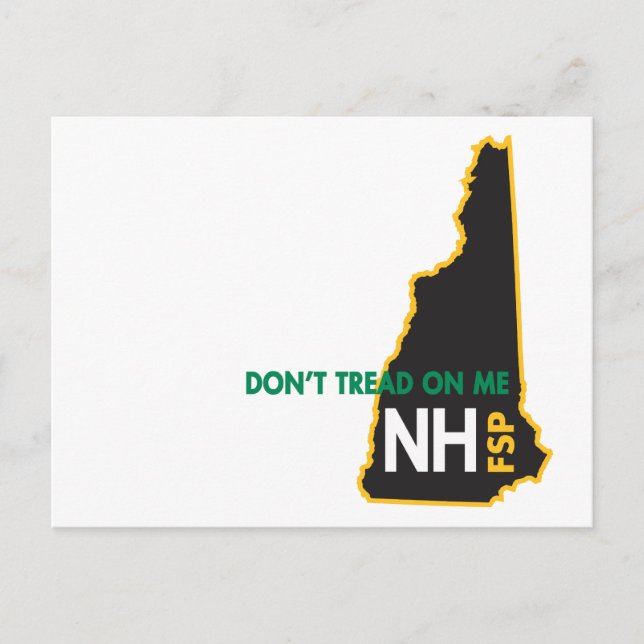 Cartão Postal NH Don't Tread on Me Postcard (Frente)