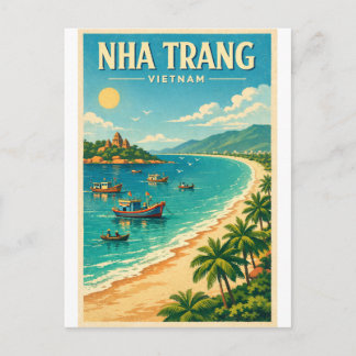 Cartão Postal  Nha Trang city, Vietnam travel poster