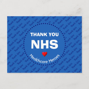 Cartão Postal NHS Obrigado Heróis da Saúde PERSONALIZÁVEL