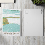 Cartão Postal Niagara Cai Fogueira Fala Viagem Art Vintage<br><div class="desc">Niagara Cai num estilo de arte vetorial. Seu lugar na margem oeste do rio Niágara ignora as cataratas de ferradura,  a seção mais expansiva das cascatas.</div>