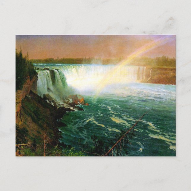 Cartão Postal Niagara cai o artista de pintura Albert Bierstadt (Frente)