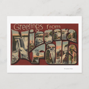 Cartão Postal Niagara Falls, Nova York - Grandes Cenas de Letras