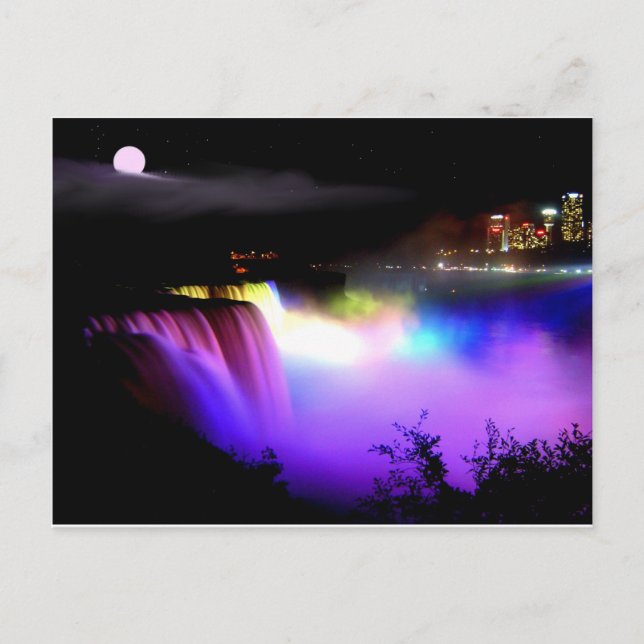 Cartão Postal Niagara-Falls-under-floodlight-at-noite (Frente)