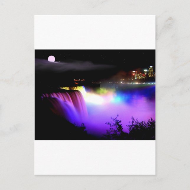 Cartão Postal Niagara-Falls-under-floodlights-at-night (Frente)
