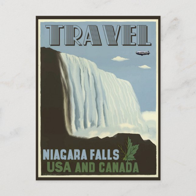 Cartão Postal Niagara Falls Viagens vintage (Frente)