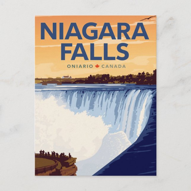 Cartão Postal Niagara Falls Vintage Poster (Frente)