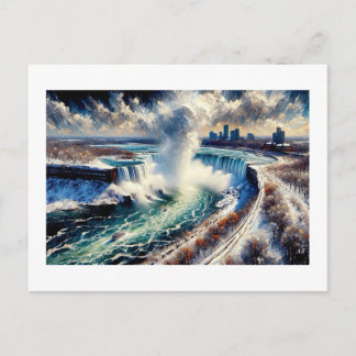 Cartão Postal Niagara Winter Waterfall, 