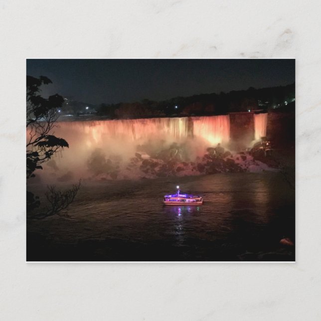 Cartão Postal Niagra cai à noite (Frente)