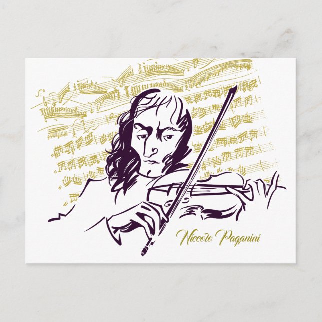 Cartão Postal Niccolo Paganini (Frente)
