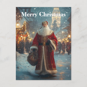 Cartão Postal Nicholas em uma vila festiva de neve