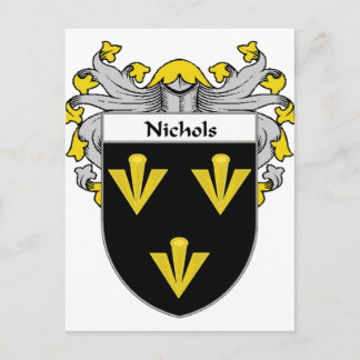 Cartão Postal Nichols Casaco de Armamento/Crest Familiar (Mantle