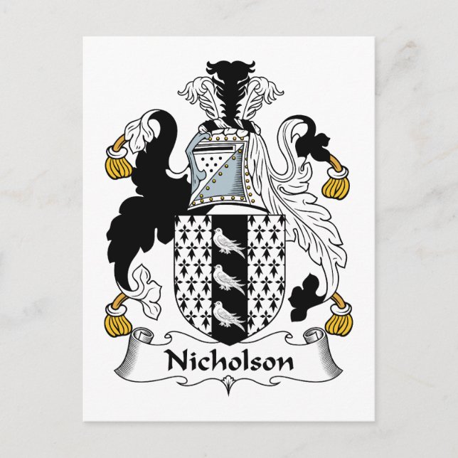 Cartão Postal Nicholson Family Crest (Frente)