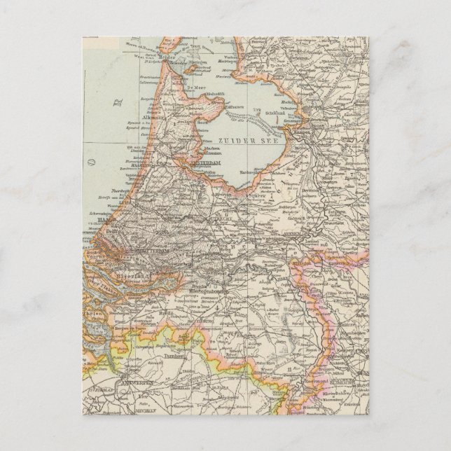 Cartão Postal Niederlande - Mapa Holandês (Frente)