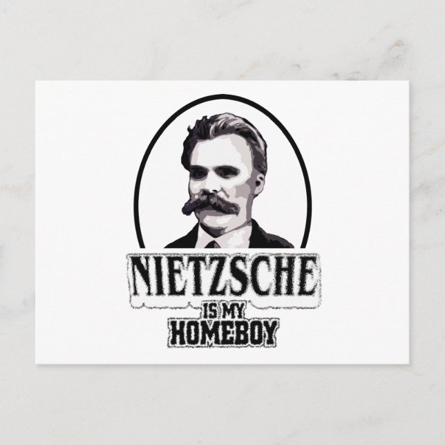 Cartão Postal Nietzsche É Meu Ficar em casa (Frente)