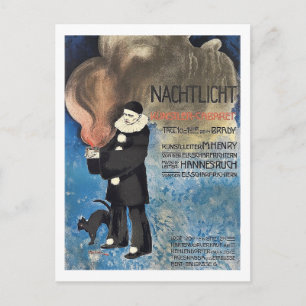 Cartão Postal Night Light Kuntsler Cabaret, 1906 Vintage Alemão