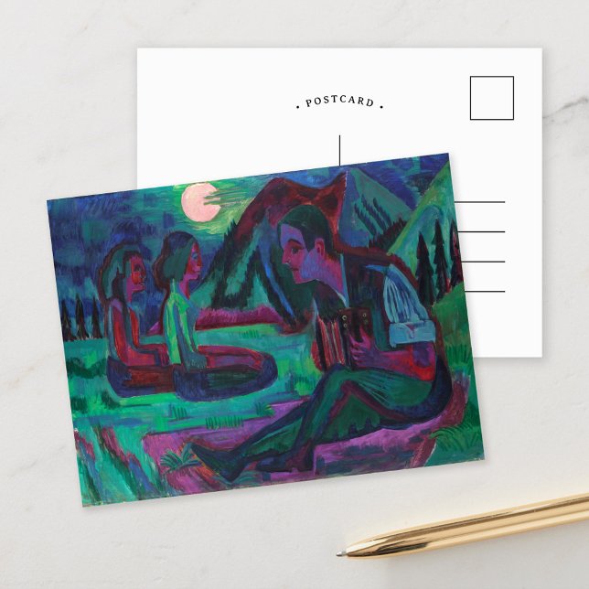 Cartão Postal Night Moon | Ernst Ludwig Kirchner (Criador carregado)