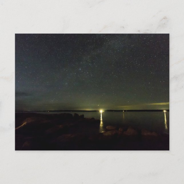 Cartão Postal Night Sky sobre Gouldsboro Bay, Maine (Frente)