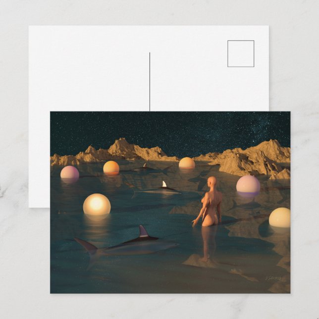 Cartão Postal Night Swimming (Frente/Verso)
