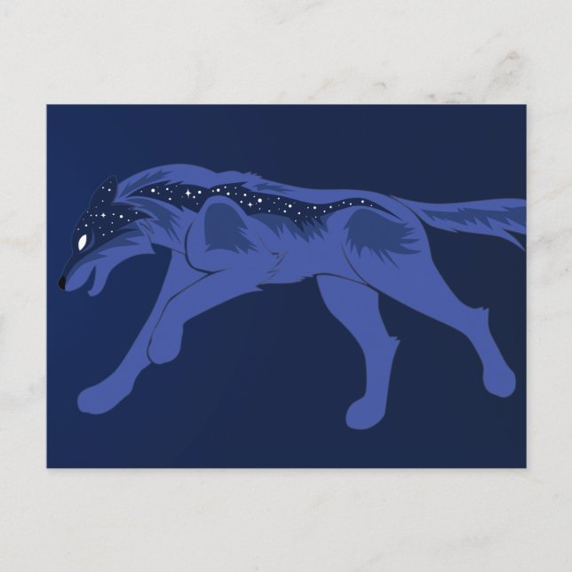 Cartão Postal Night Wolf (Frente)
