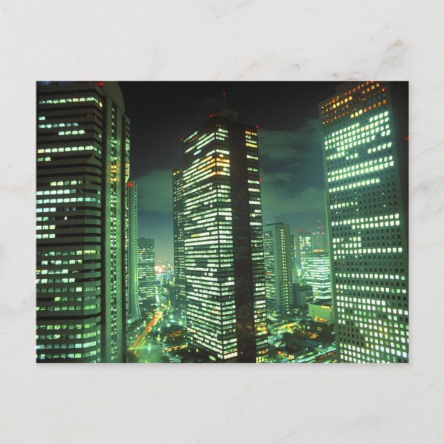 Cartão Postal Nightscape, Shinjuku, Tokyo, Japan (Frente)