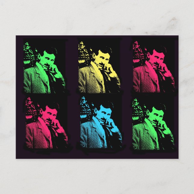 Cartão Postal Nikola Tesla Collage (Frente)