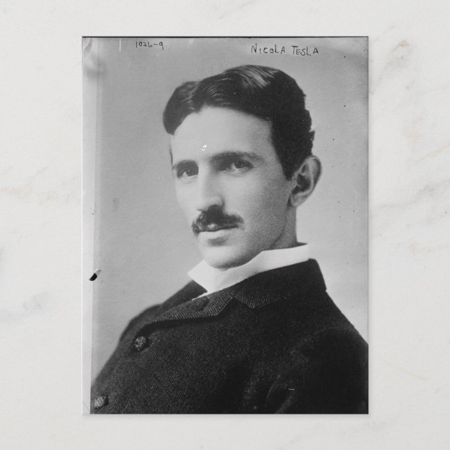 Cartão Postal Nikola Tesla Portrait (Frente)
