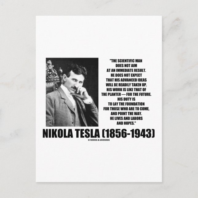 Cartão Postal Nikola Tesla Scientific Man Não Tem Imediato (Frente)