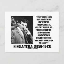Cartão Postal Nikola Tesla Scientists Equação Sem Relação Citaçã
