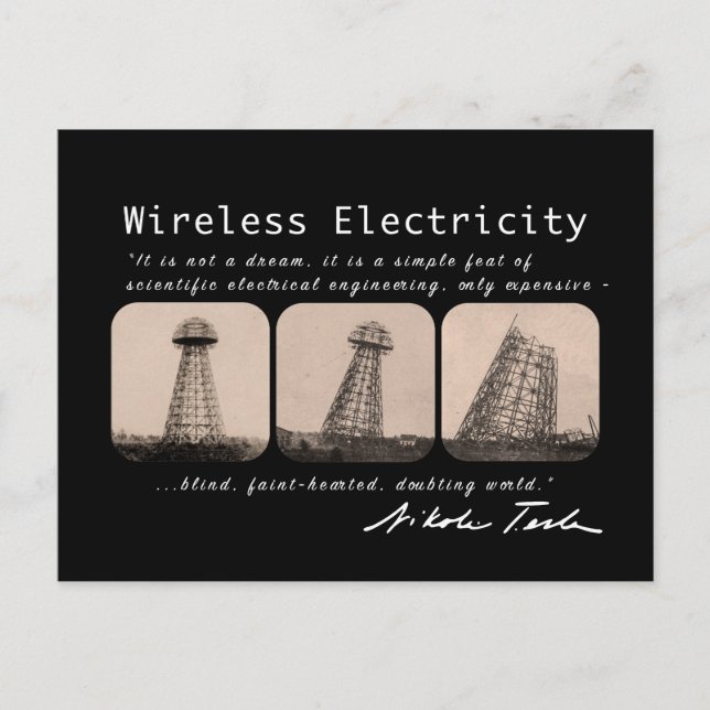 Cartão Postal Nikola Tesla Tower (Frente)