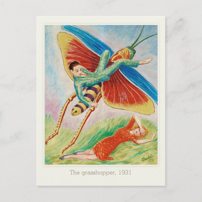 Cartão Postal Nils von Dardel Gräshopper Gräshoppan 1931 (Frente)